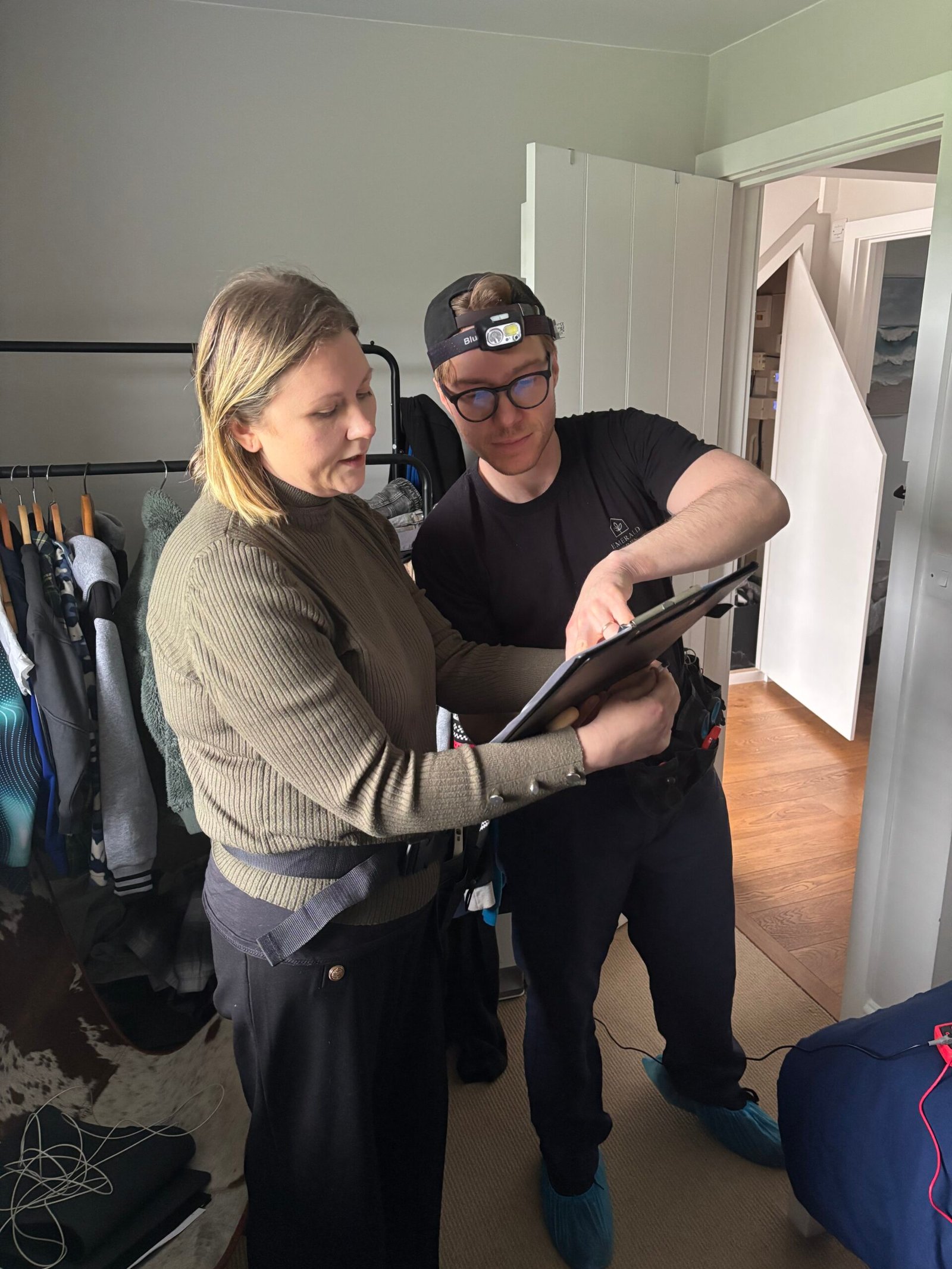 Emerald Grey scanning Luminate Wellness home 